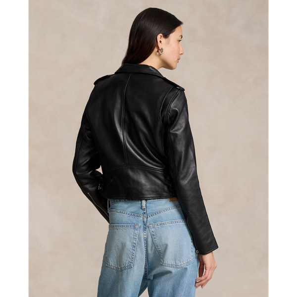 Ralph lauren women's hot sale leather moto jacket