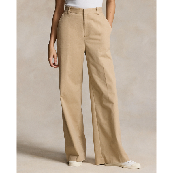 High-rise wide-leg leather pants in beige - Polo Ralph Lauren