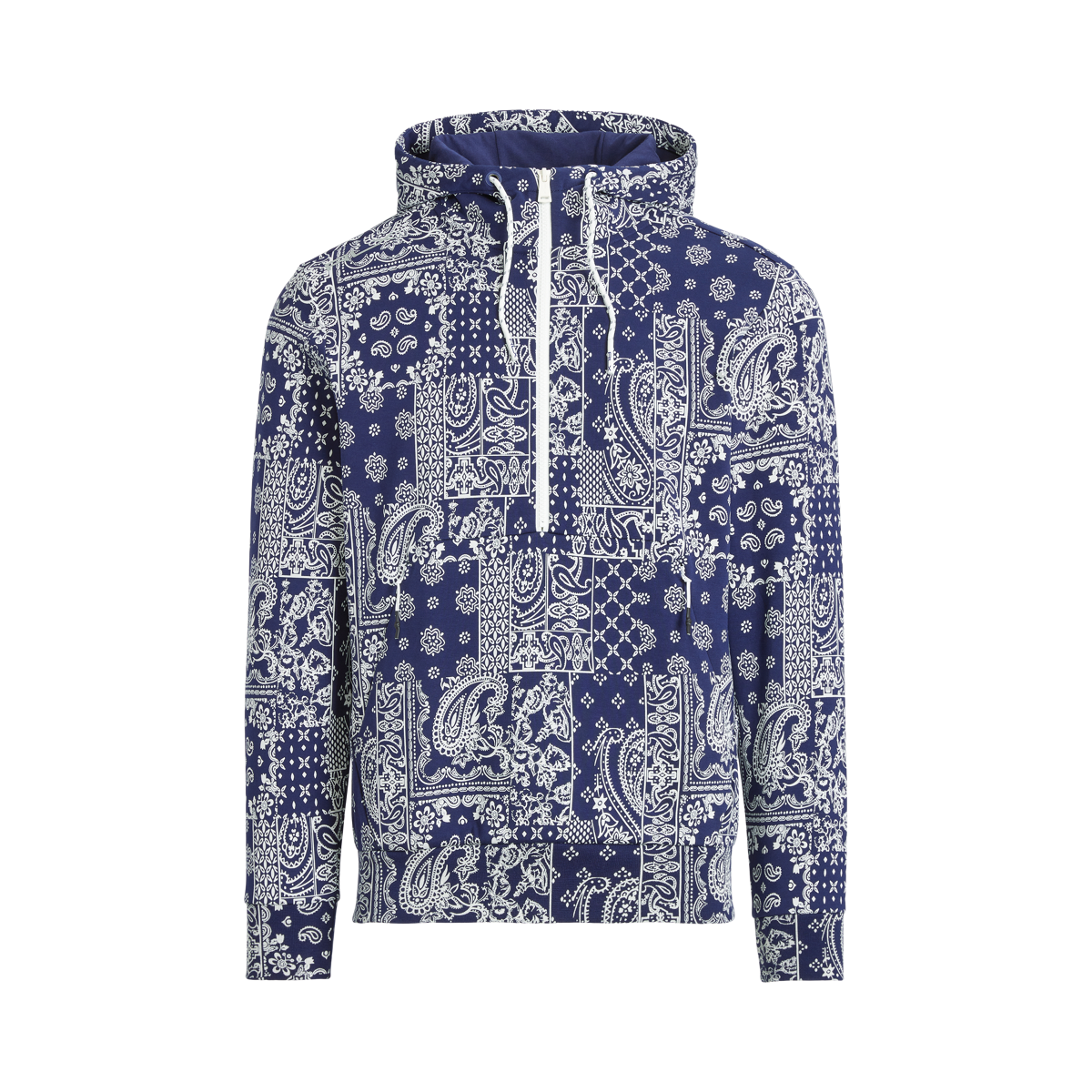 Bandana-Print Double-Knit Hoodie