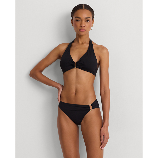 Ring-Front Halter Bikini Top