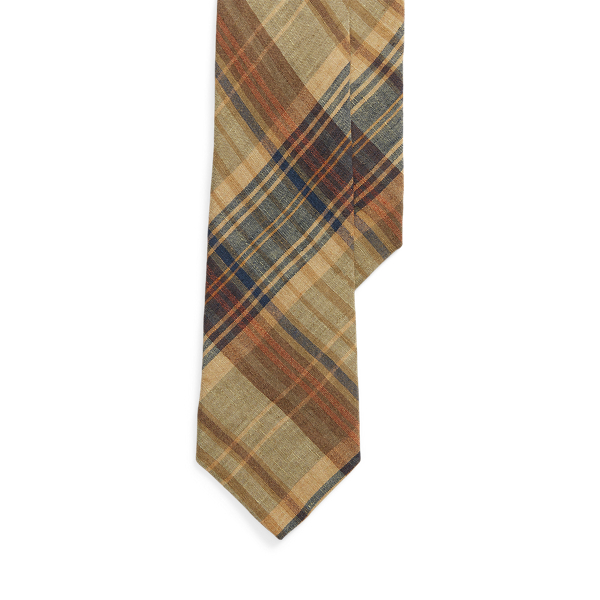 Plaid Linen Tie