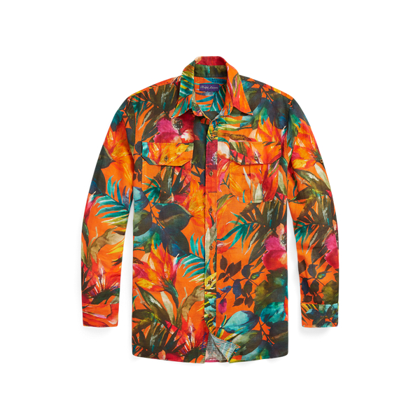 Floral-Print Linen Shirt