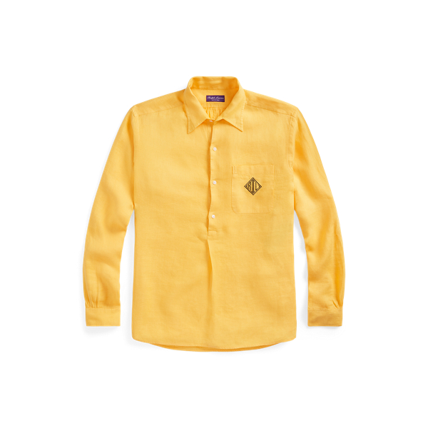 Linen Monogram Popover Shirt