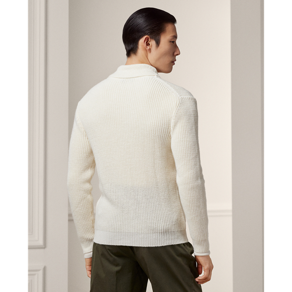 Purple Label Silk-Linen Shawl Cardigan 4