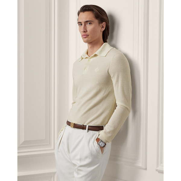 Purple Label Monogram Silk-Blend Polo-Collar Jumper 1