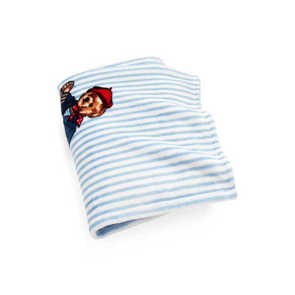 Teddy Bear Stripe Throw Blanket Ralph Lauren® UK
