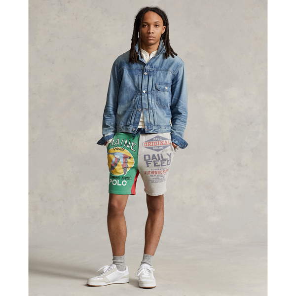 7.5 Inch Patchwork Fleece Graphic Short