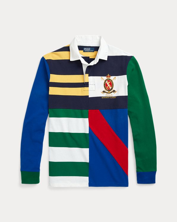 Classic Fit Patchwork Jersey Rugby Shirt