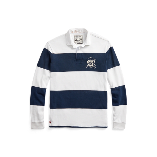 Classic Fit Crest Striped Rugby Shirt