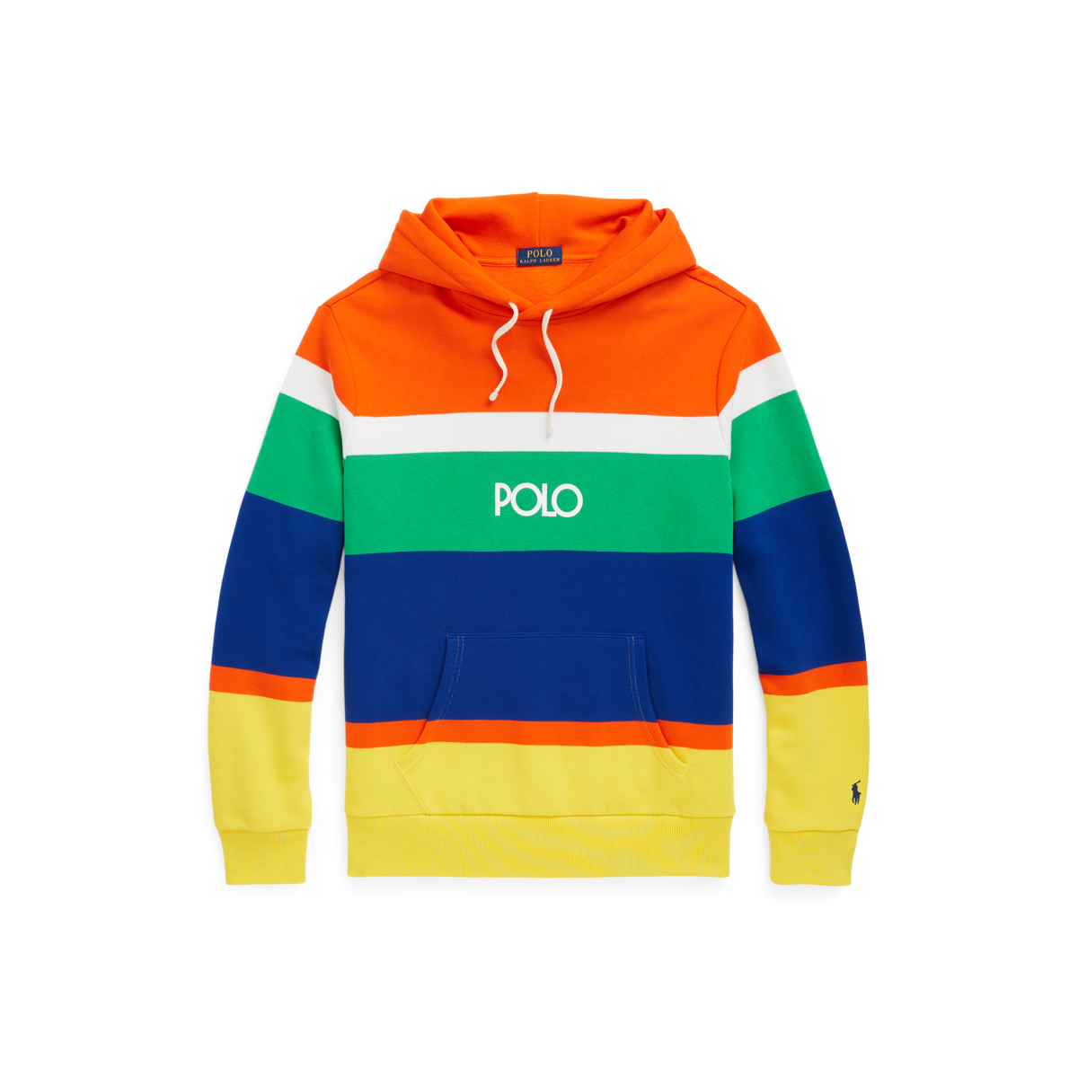 Logo Striped Fleece Hoodie