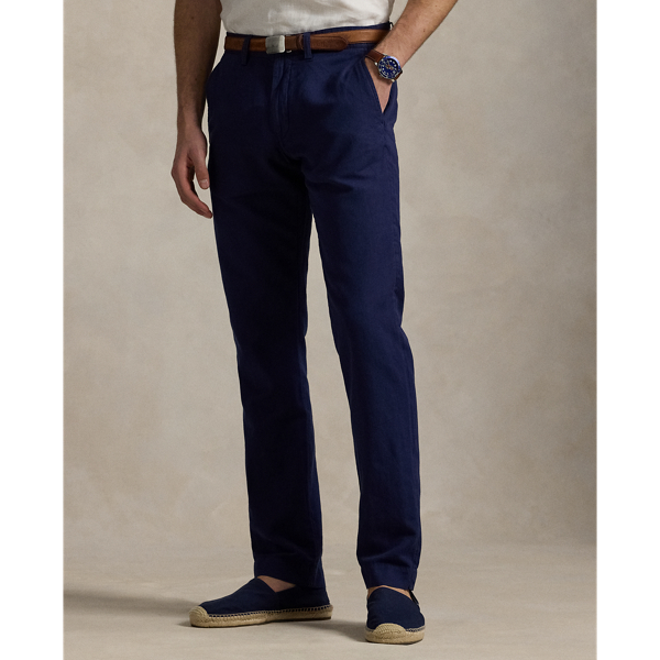 Straight Fit Linen-Cotton Pant