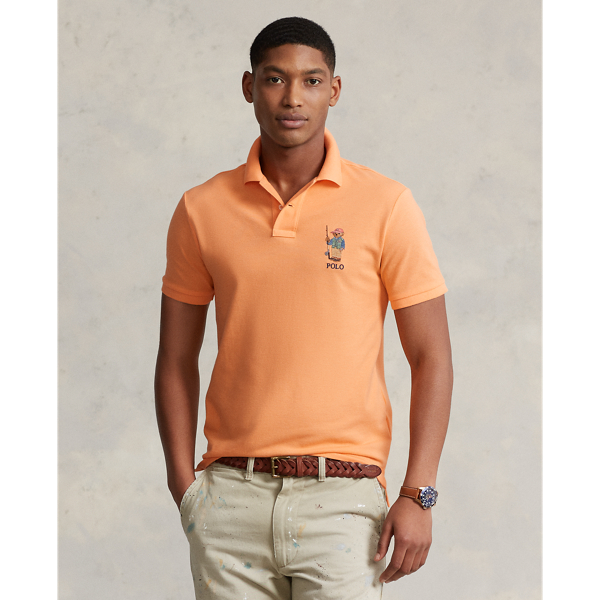 Ralph Lauren Men's Basic Slim Fit Mesh Bear Polo Shirt Navy Size X-Small