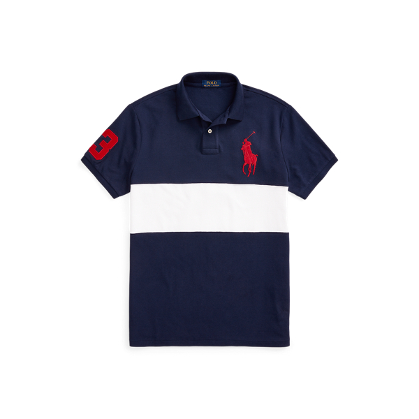 Custom Slim Fit Big Pony Mesh Polo Shirt