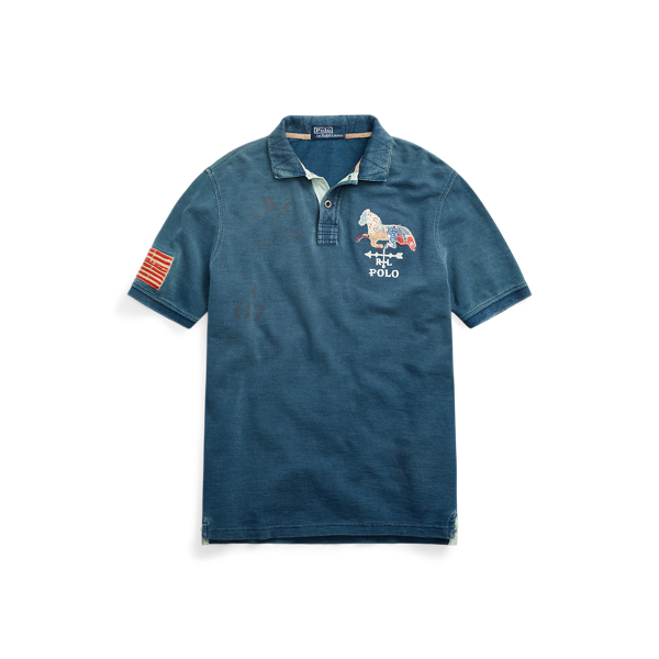 Classic Fit Mesh Graphic Polo Shirt
