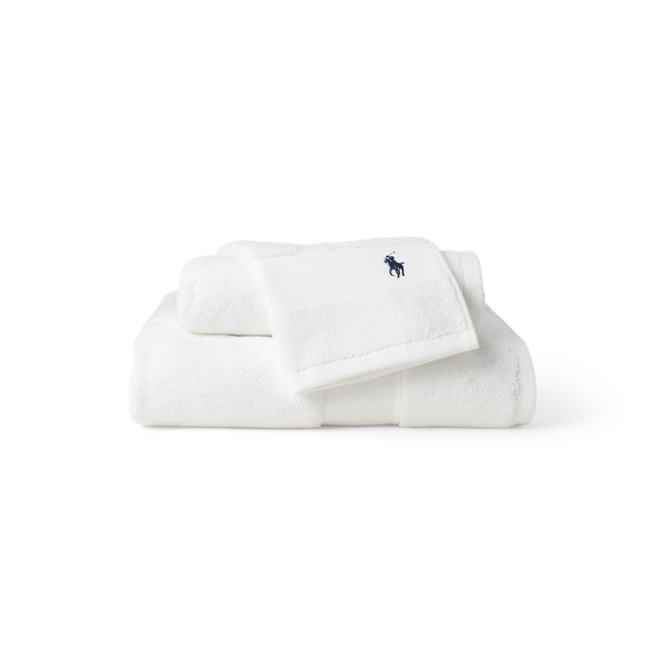 Ralph Lauren Polo Player Cotton Bath Towel - White Sands