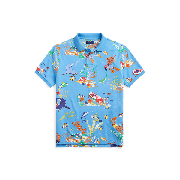 Custom Slim Fit Bear Mesh Polo Shirt