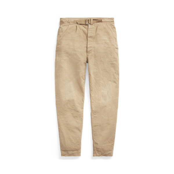 Pleated Baggy Fit Canvas Trouser