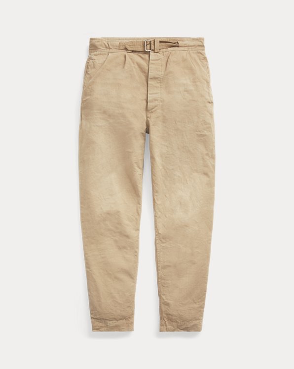 Pleated Baggy Fit Canvas Trouser