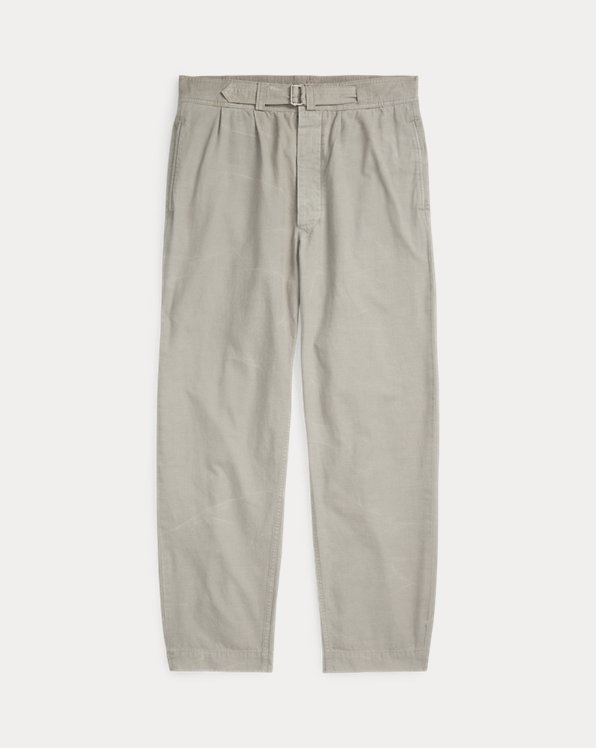 Pleated Baggy Fit Canvas Trouser