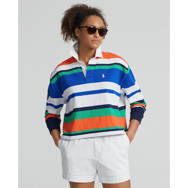 Wimbledon Striped Cropped Rugby Shirt | Ralph Lauren® Australia