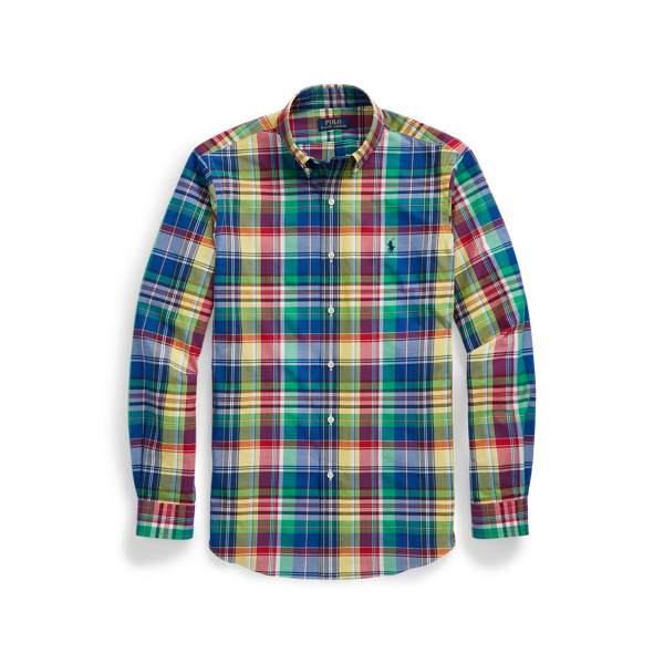 Classic Fit Plaid Stretch Poplin Shirt