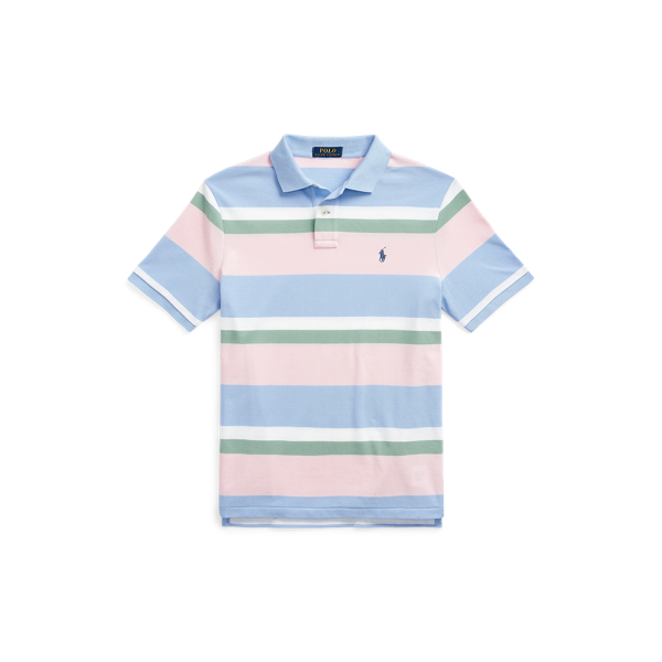 Classic Fit Striped Mesh Polo Shirt