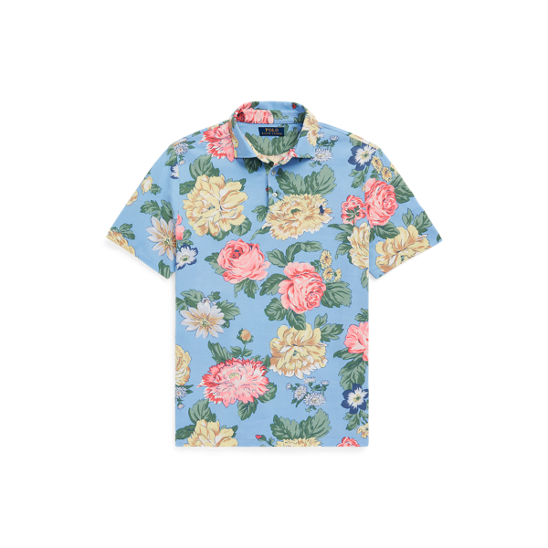 Classic Fit Floral Mesh Polo Shirt