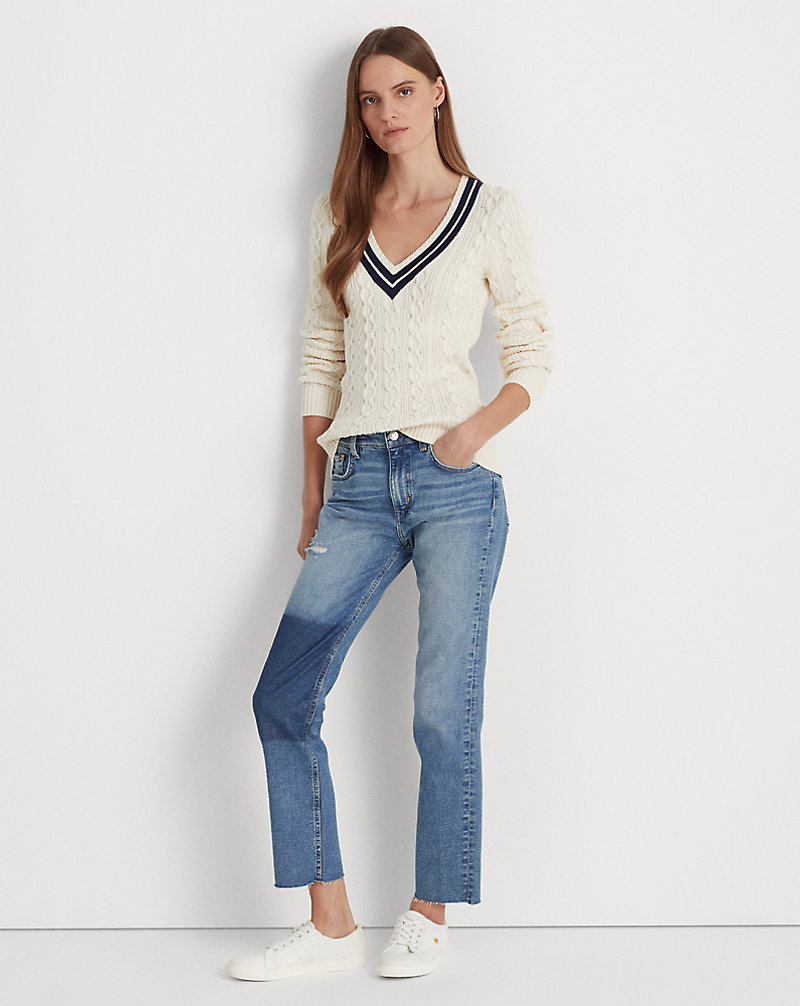 High-Rise Straight Cropped Jean Lauren 1