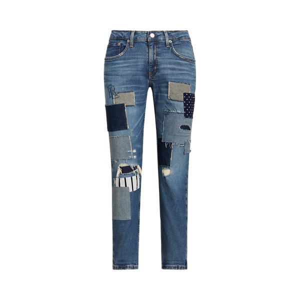 Patchwork Relaxed Tapered Ankle Jean