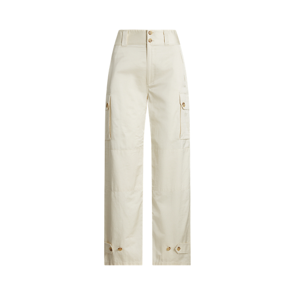 Shantung Wide-Leg Cargo Trouser