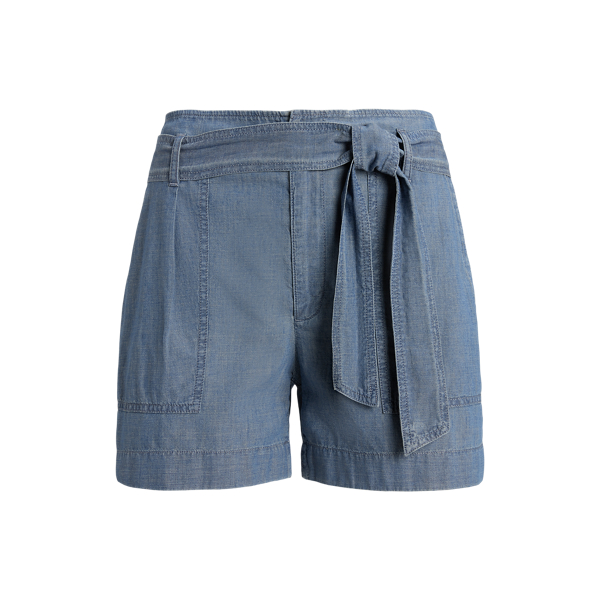 Belted Chambray Short