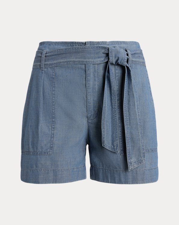 Belted Chambray Short