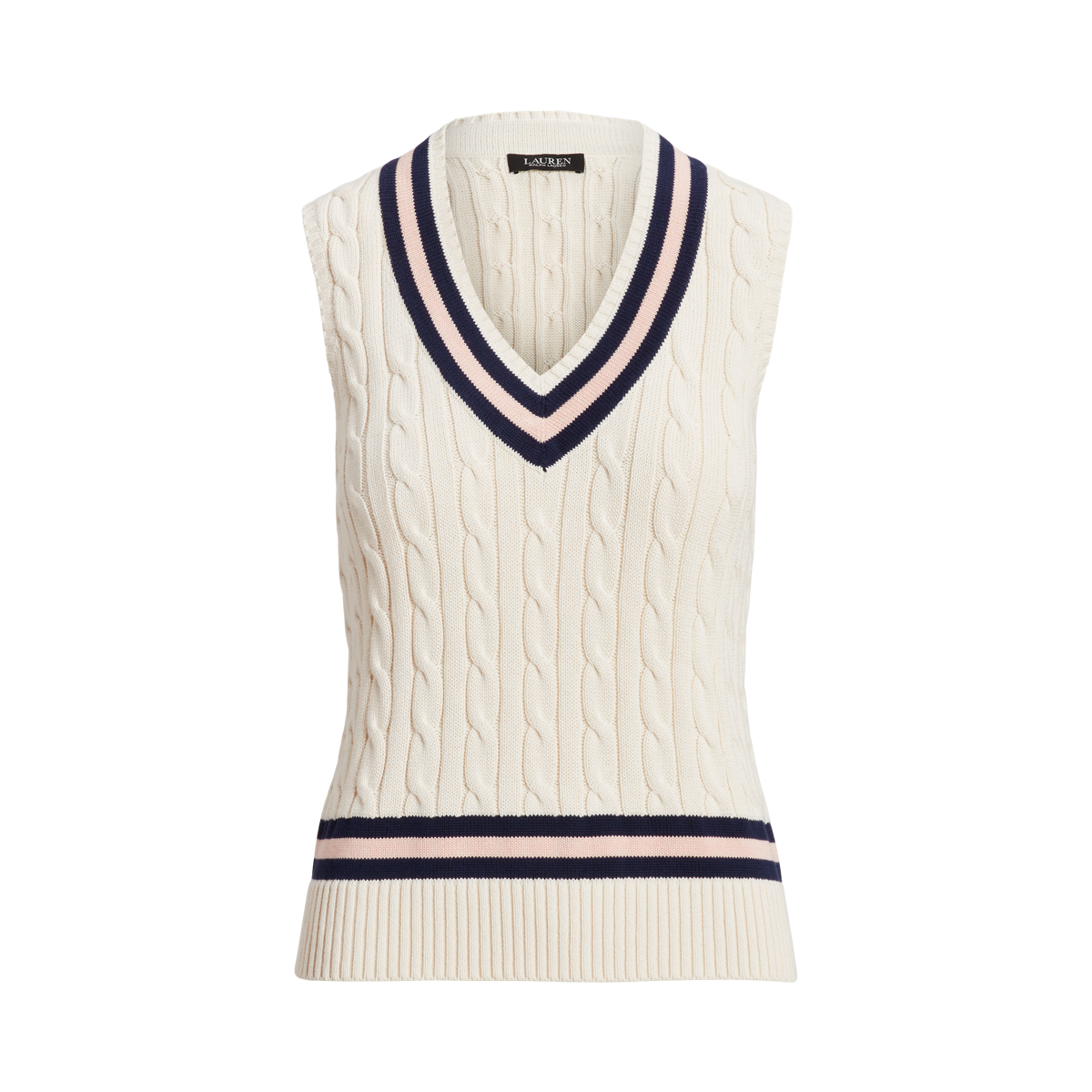 Cable-Knit Cotton Cricket Sweater Vest