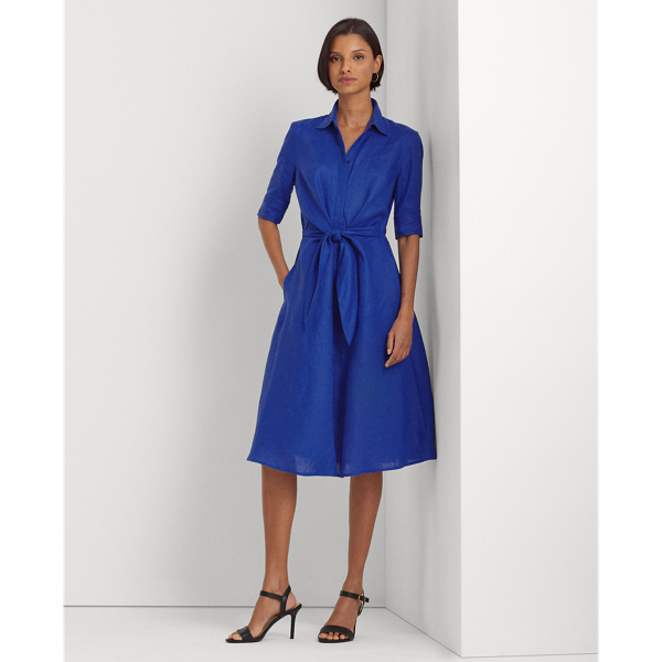 redaktionelle Bedøvelsesmiddel Minearbejder Tie-Front Linen Shirtdress | Ralph Lauren