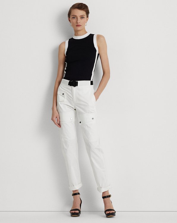Belted Sateen Cargo Pant