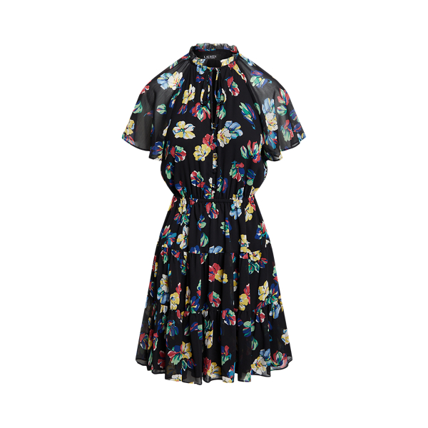 Floral Crinkle Georgette Dress