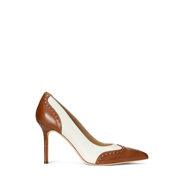 Lynden Nappa &amp; Burnished Leather Pump Lauren 1