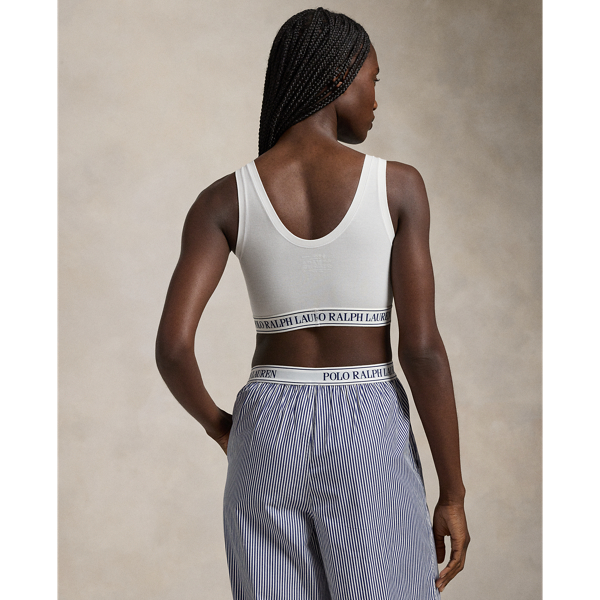 Repeat-Logo Scoop Cropped Tank