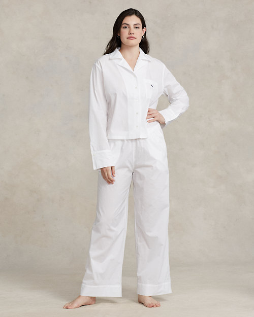 Long-Sleeve Poplin Pajama Set