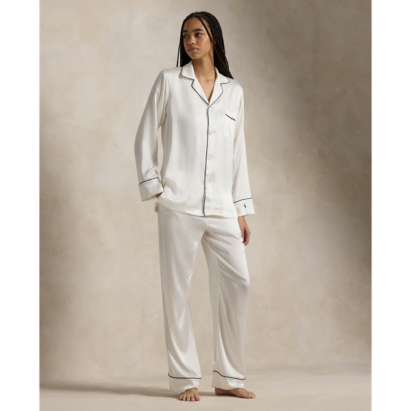 Pyjama-Set aus Seide mit langen Ärmeln