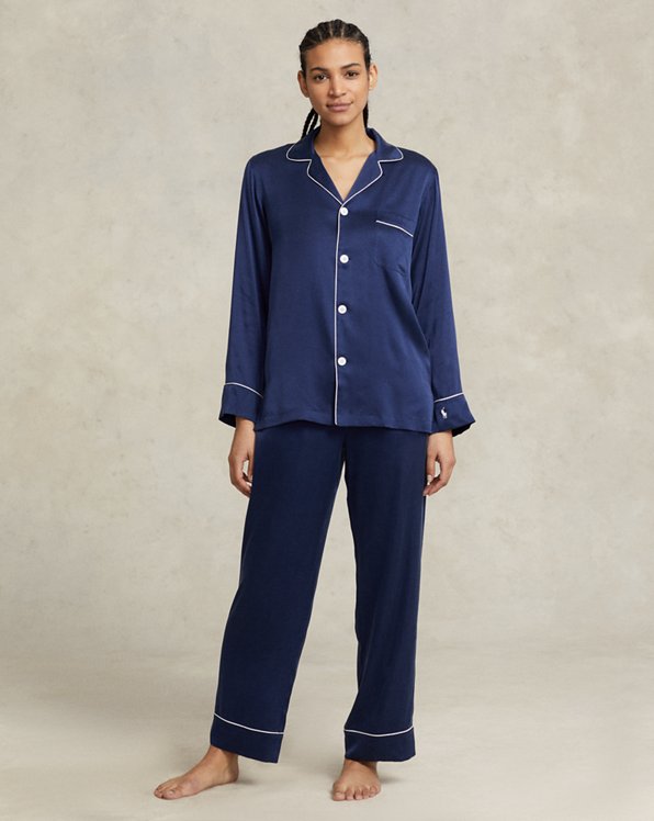 Long-Sleeve Stretch Silk Pyjama Set