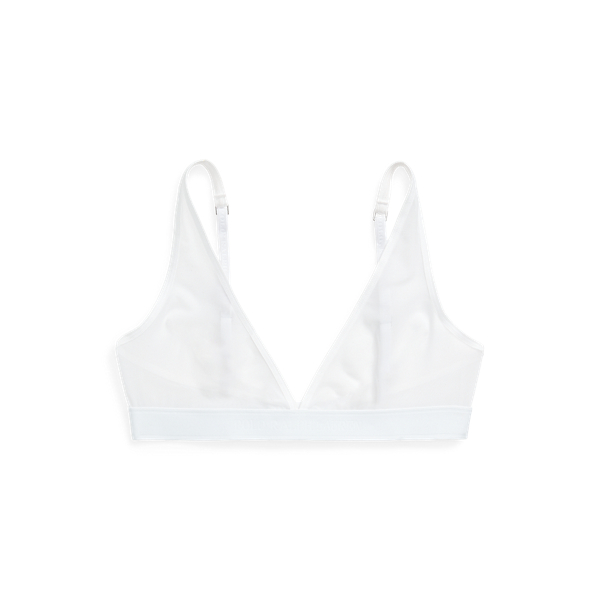 White Cloud Mesh Unlined Plunge Bra Polo Ralph Lauren 1