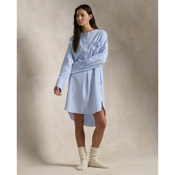 Striped Poplin Sleep Shirt