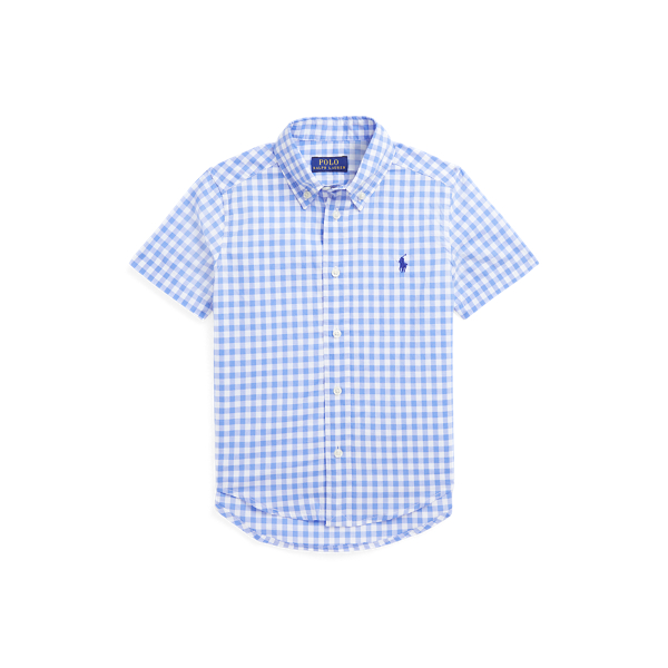 Gingham Cotton Poplin Short-Sleeve Shirt