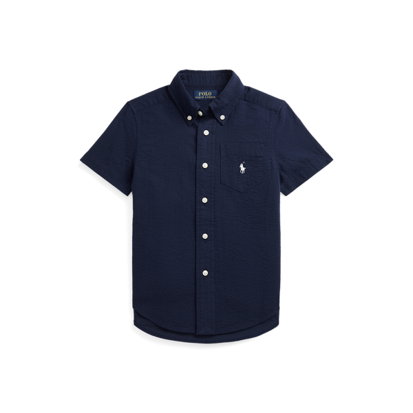 Cotton Seersucker Short-Sleeve Shirt