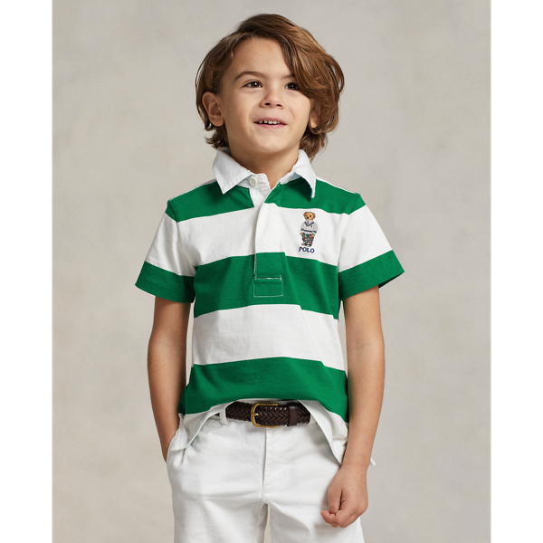 Polo Bear Striped Cotton Rugby Shirt Boys 2-7 1