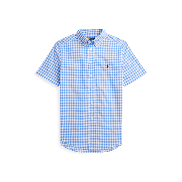 Gingham Cotton Poplin Short-Sleeve Shirt
