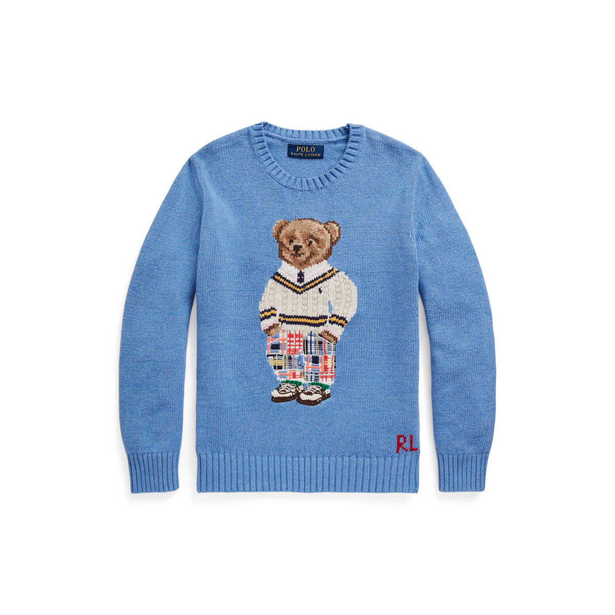 Polo Bear Embroidered Cotton Sweater in Black - Polo Ralph Lauren Kids