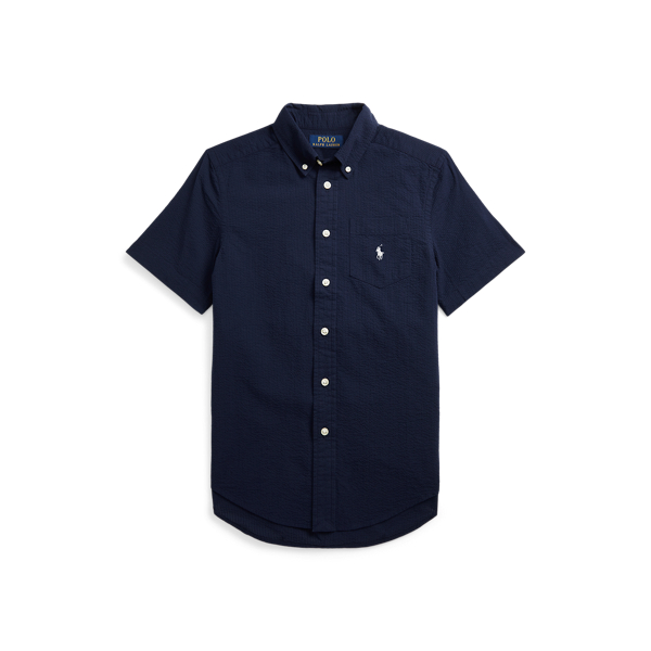 Cotton Seersucker Short-Sleeve Shirt
