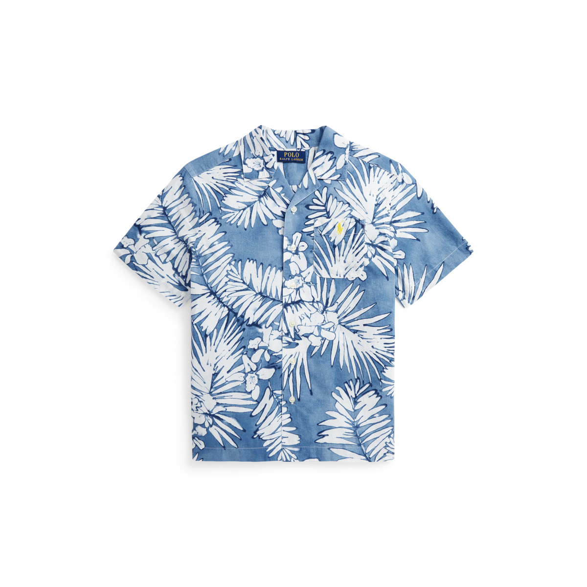 Palm Frond–Print Cotton-Linen Camp Shirt | Ralph Lauren